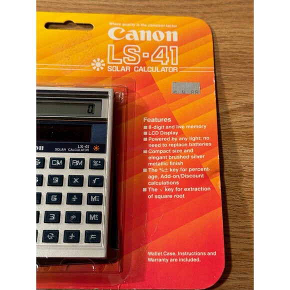 NOS Vintage Canon LS-41 Solar Calculator Works NIB - Picture 3 of 5